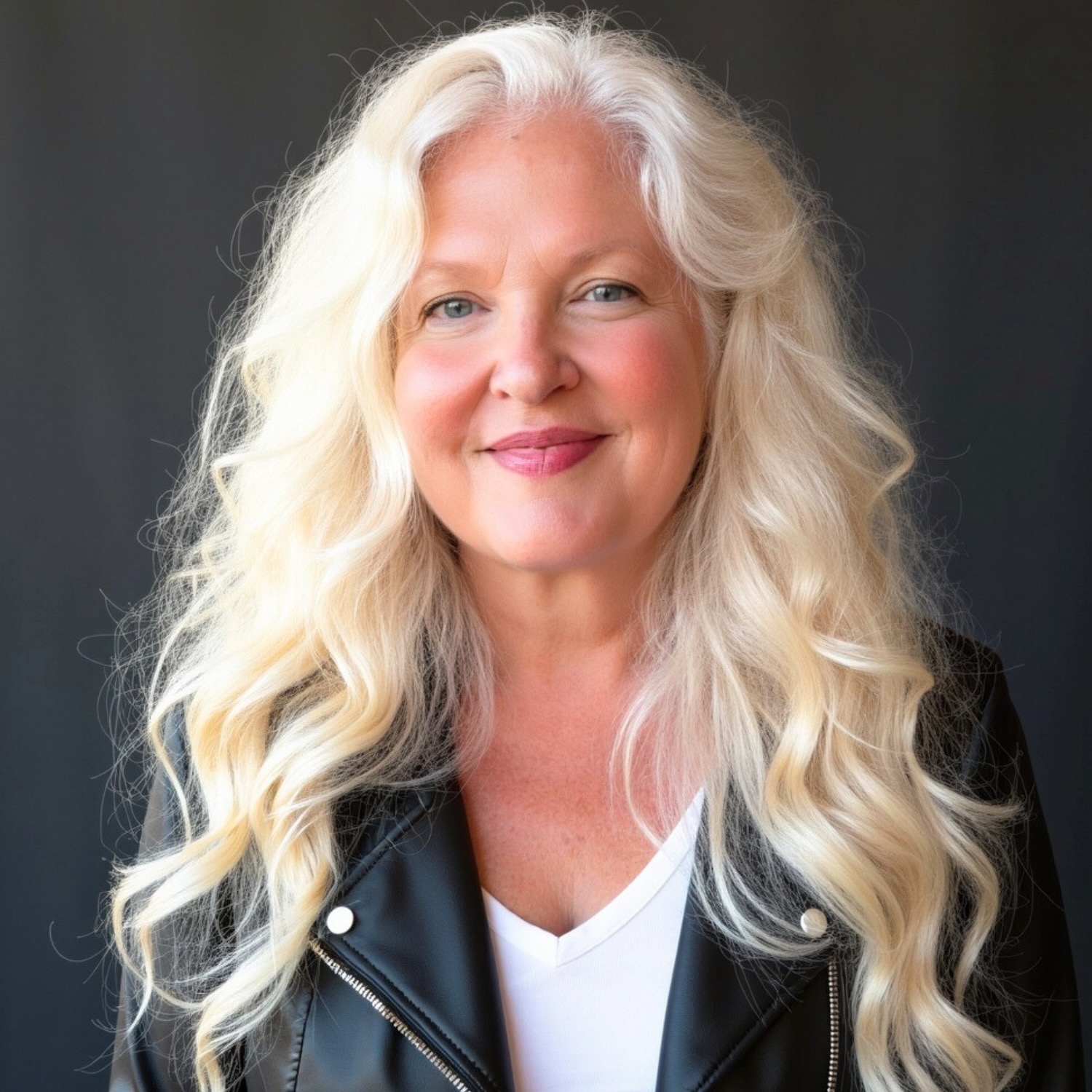 Ciaran author bio pics 4x6 (Card (Square)) - 3 Photo of Ciara Blume Author blonde hair black jacket